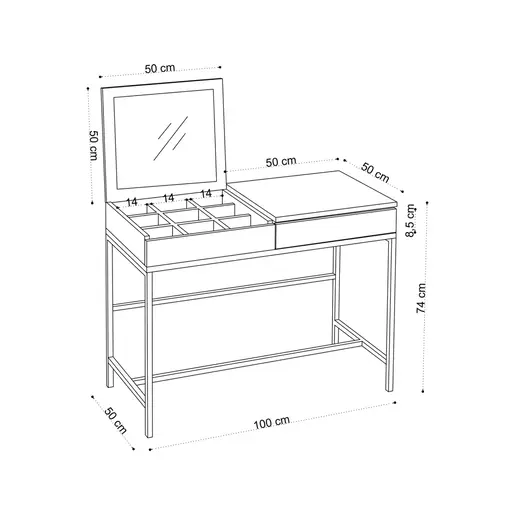 393MRD1280 Тоалетна маса Amour