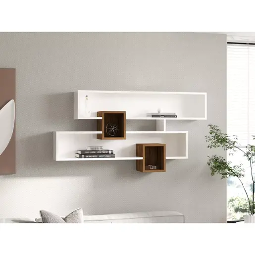 835PUQ1607 Полица Karen - Walnut, White