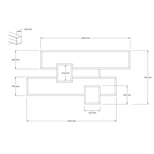 835PUQ1607 Полица Karen - Walnut, White