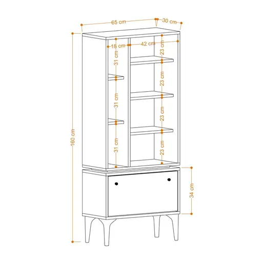 393MRD1308 Полица за книги Fix - Dec0056