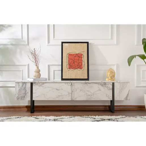 241NRD1306 ТВ Комода Serenity - Fressia Marble, Black