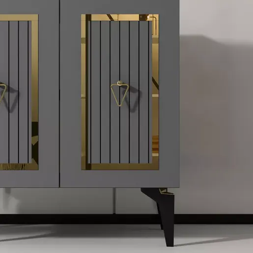 475OLV1758 Комода Capri - Anthracite, Gold