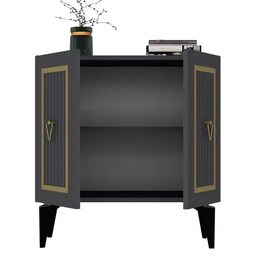 475OLV1758 Комода Capri - Anthracite, Gold