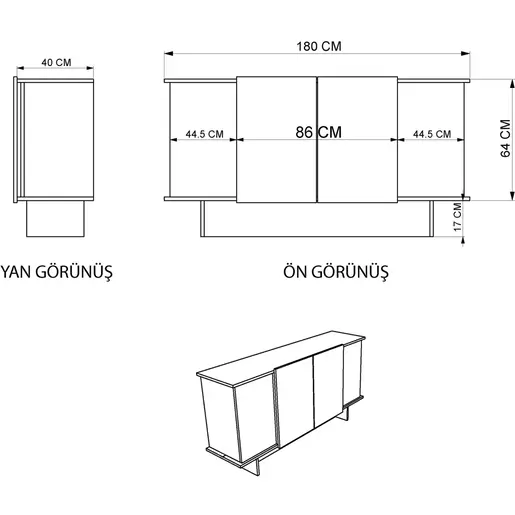360ALE1502 Комода Diana - Sand, Walnut