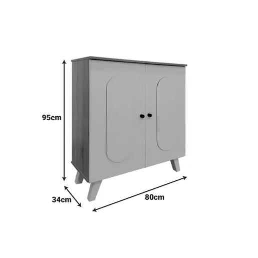 383-000026 Cathi чевларник-кабинет даб-антрацит