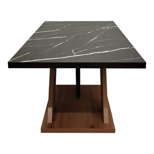 049-000104 Клуб маса Solange сонома / плоча црн мермер 110x55x47.5см