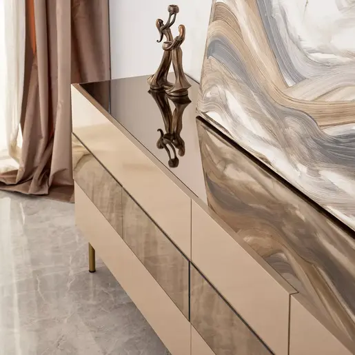 552NOS1527 Тв комода Leon - Bronze, Gold