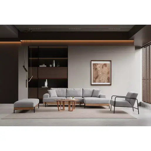 560ARE2128 Аголна гарнитура Eti Oak Right - Grey