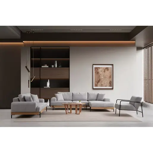 560ARE2128 Аголна гарнитура Eti Oak Right - Grey