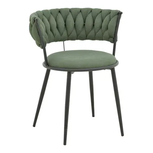 029-000382 Alkia I фотелја хаки ткаенина-црни метални ногарки