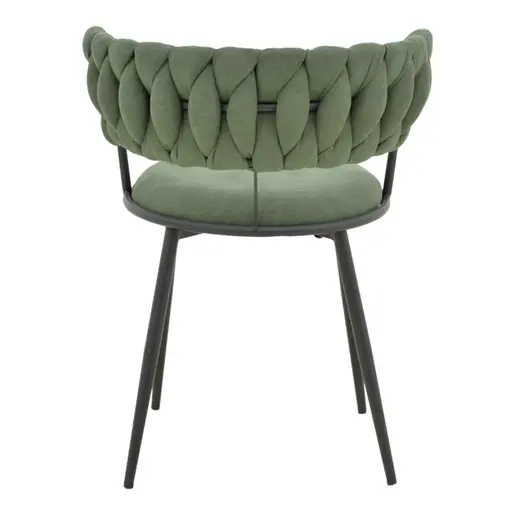 029-000382 Alkia I фотелја хаки ткаенина-црни метални ногарки