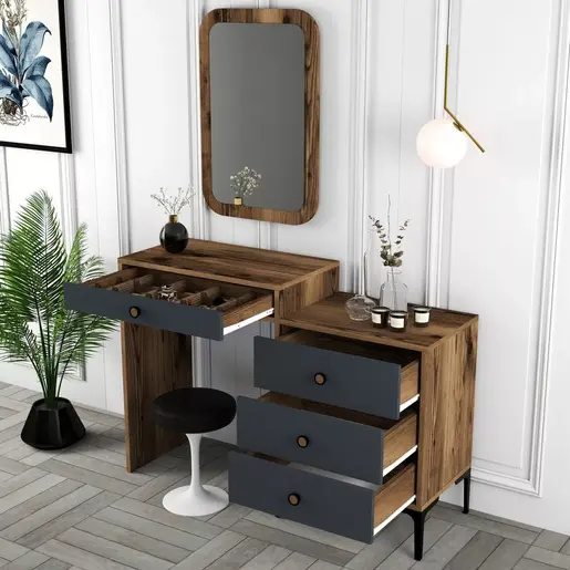 845HCT1208 Тоалетна маса Lizbon 543 - Walnut, Anthracite