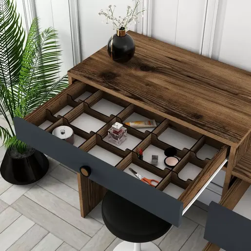 845HCT1208 Тоалетна маса Lizbon 543 - Walnut, Anthracite