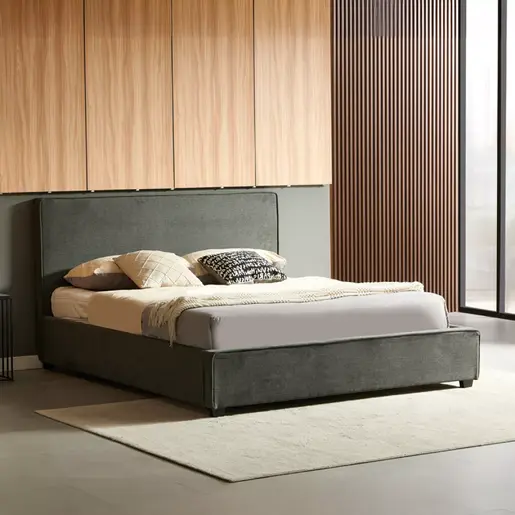 279-000011 Дупли кревет Bedkadark сива Тапациран 160x200cm