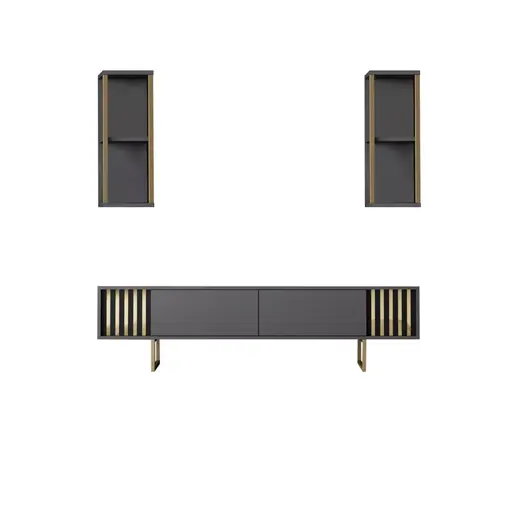 618BLY1145 ТВ Комода Gold Line - Anthracite, Black