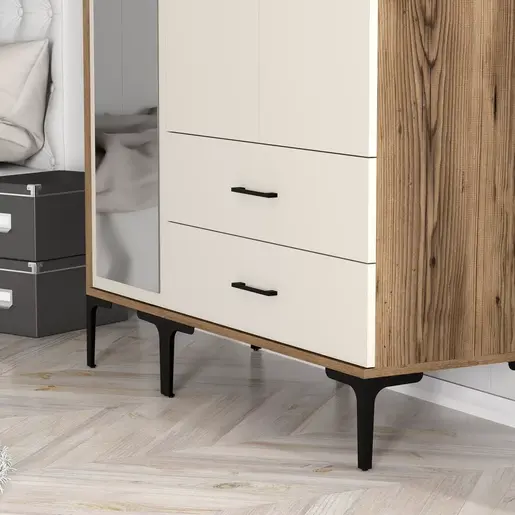 845HCT5456 Плакар Kumsal RT - Walnut, Cream