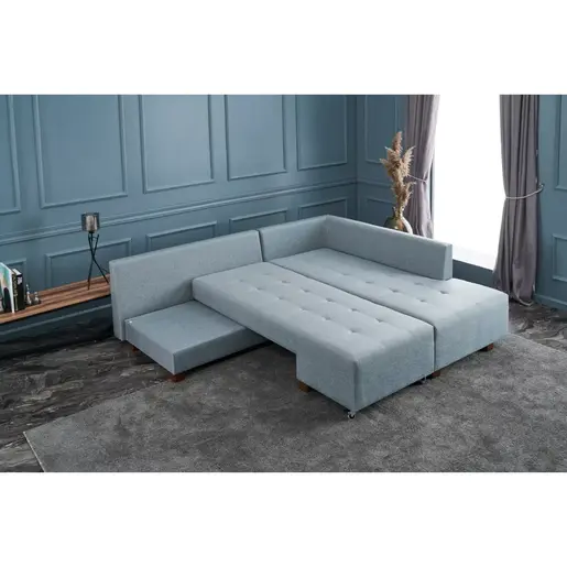 825BLC2545 Софа Manama Corner Sofa Bed Right - Light Blue