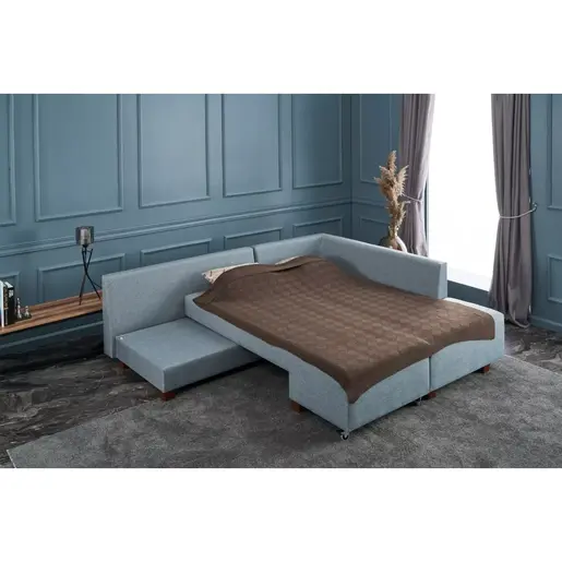 825BLC2545 Софа Manama Corner Sofa Bed Right - Light Blue