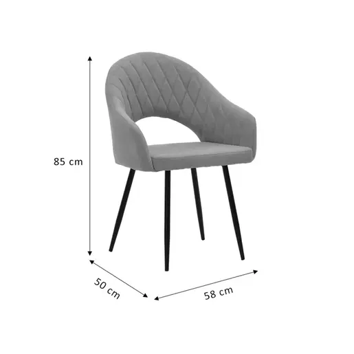 029-000150 Фотелја Macie Antique сива 58x50x85cm