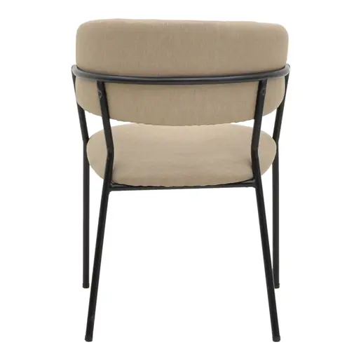 292-000048 Стол Morel бежова ткаенина- црни метални ногарки 55x55x76см