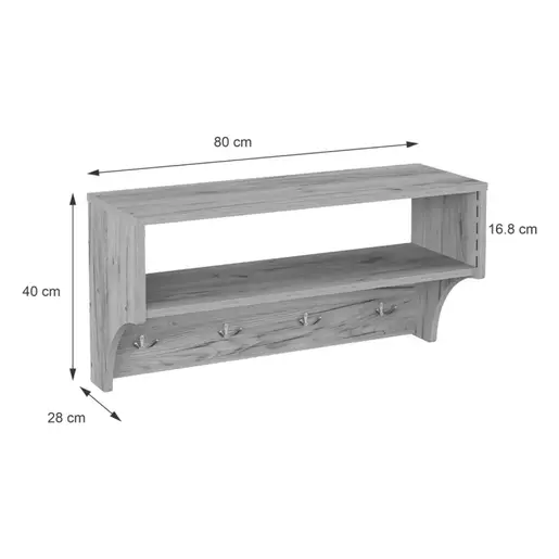 184-000127 Закачалка CROSTA во даб нијанса 80×28×40 cm