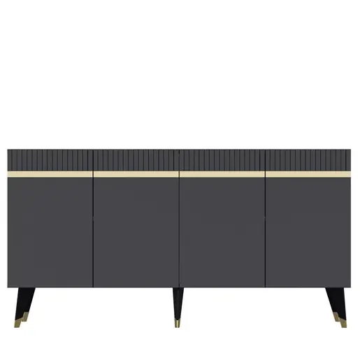 475OLV1739 Комода Defne - Anthracite, Gold