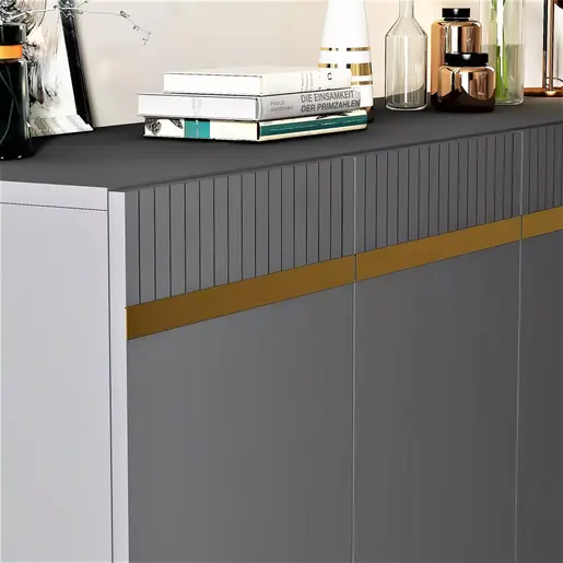 475OLV1739 Комода Defne - Anthracite, Gold