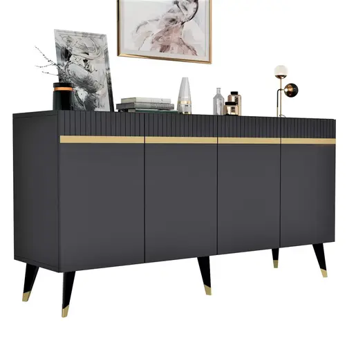 475OLV1739 Комода Defne - Anthracite, Gold