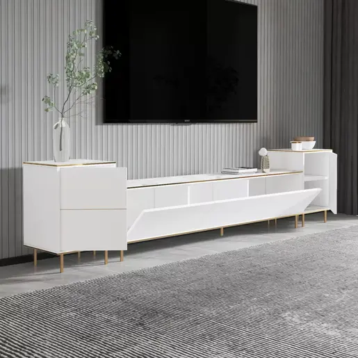 382NRC1141 Тв комода Imaj - Marble, White