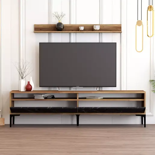 845HCT3101 ТВ Комода Istanbul - Walnut, Black Marble