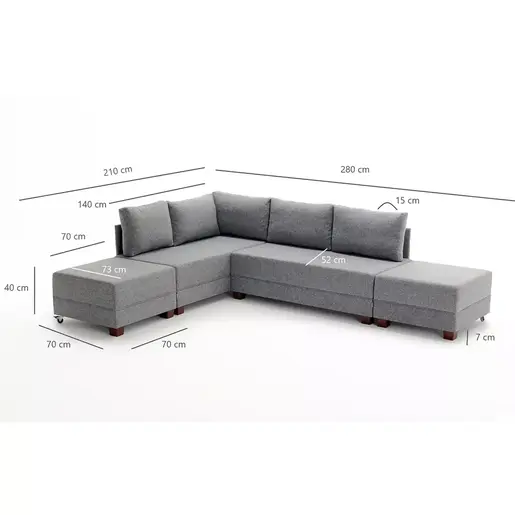 825BLC1001 Аголна гарнитура Stockharis кафеава лев агол