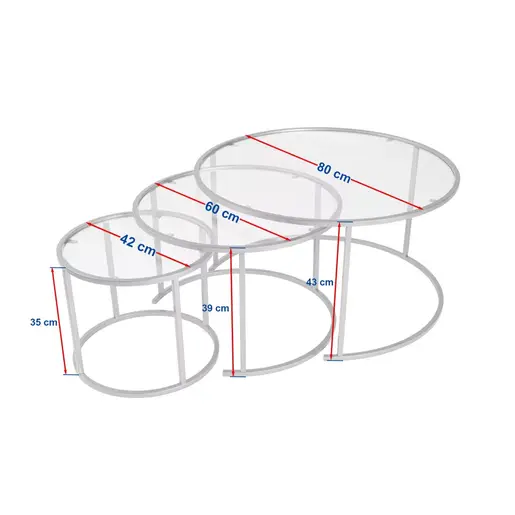 857NRD1103 Сет масички Aurum - 80, 60, 42 - Gold, Transparent