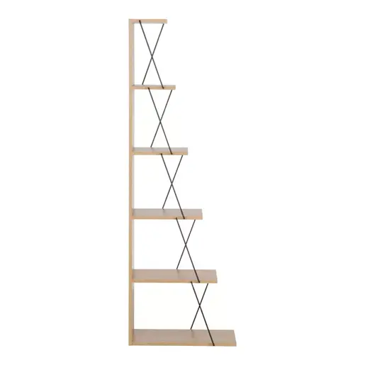 225-000026 Полица за книги mini Tars сонома-црна 50x22x150cm