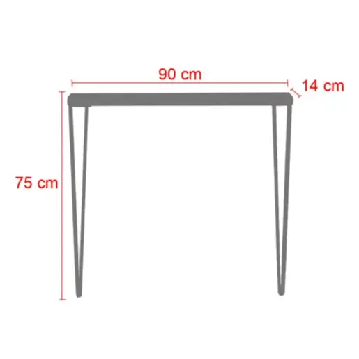 120-000306 Tetty конзола црна-црна 90x14x75cm