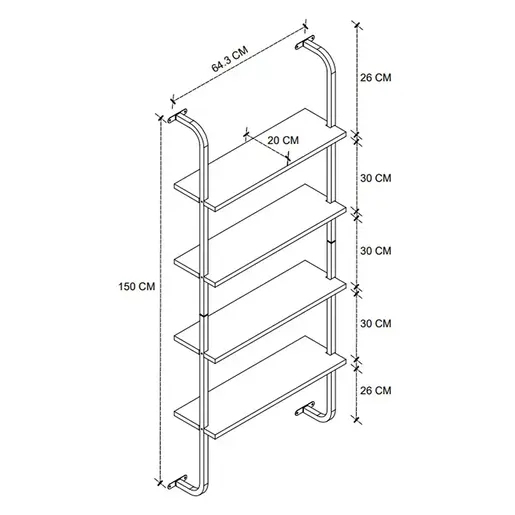 MK-15-44-02 Полица ИНДУСТРИАЛ Миди