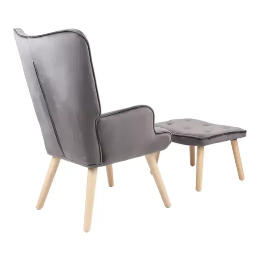 255-000076 Фотелја Melisia сива 59x67x94cm