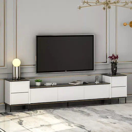 382NRC1136 Тв комода Imaj - White, Marble