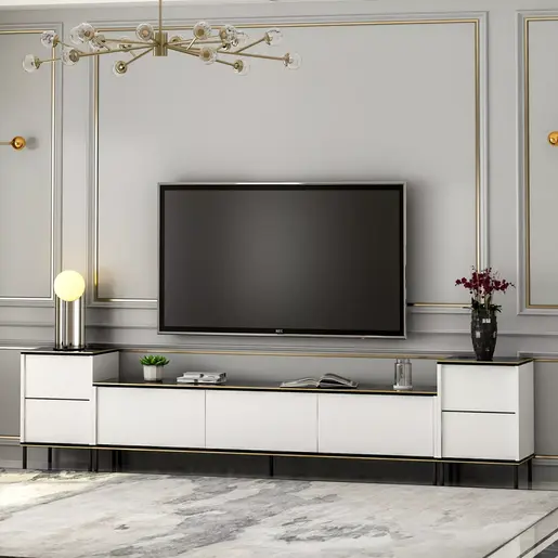 382NRC1136 Тв комода Imaj - White, Marble