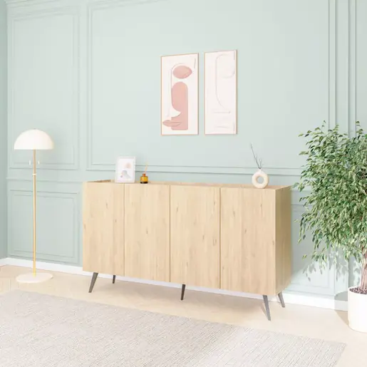 039-000200 Kudro комода во дабова нијанса 180x43x100cm