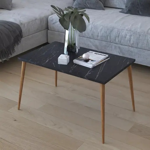 120-000607 Клуб маса Lonna темен мермер 70x45x42cm