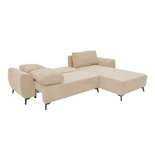 074-000042 Settee тросед на развлекување со складирање беж ткаенина