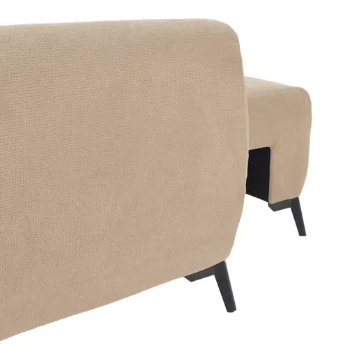 074-000042 Settee тросед на развлекување со складирање беж ткаенина