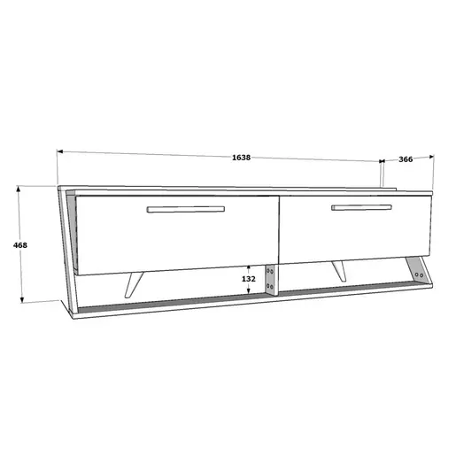 875ZNA4585 ТВ Комода Astrid - White, Walnut