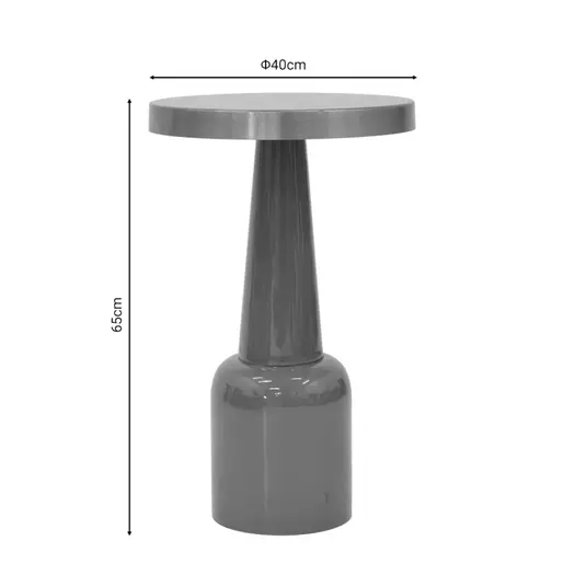 287-000007 Помошна масичка Easyful Inart темно розева-златна D40x65cm