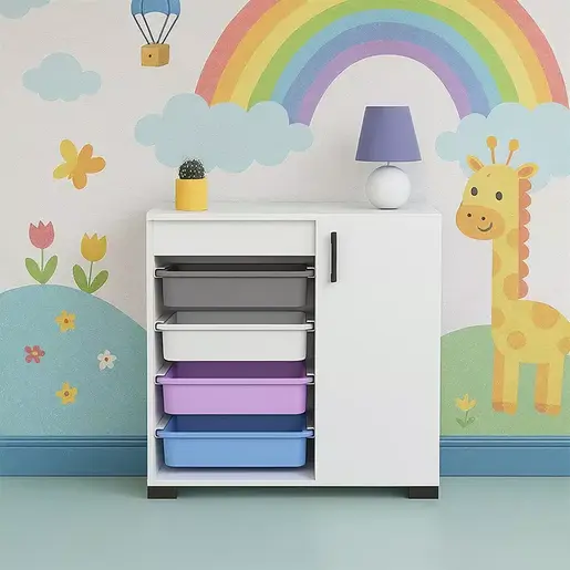 FD-TC4BWTHDR- 002 Детски плакар Киндер МАКС Бел