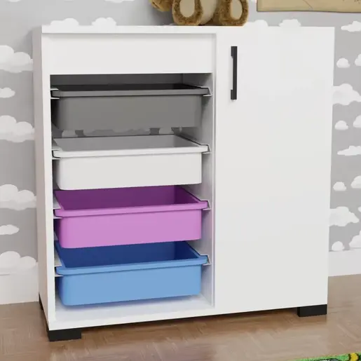 FD-TC4BWTHDR- 002 Детски плакар Киндер МАКС Бел