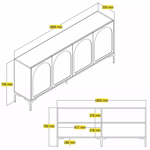 845HCT5532 Комода Lyon 79 - Atlas, Black