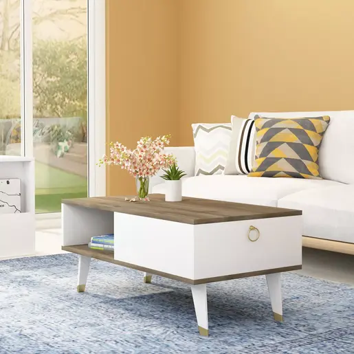 475OLV1331 Клуб Маса Delux - Walnut, White