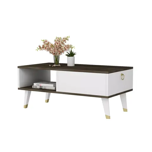 475OLV1331 Клуб Маса Delux - Walnut, White