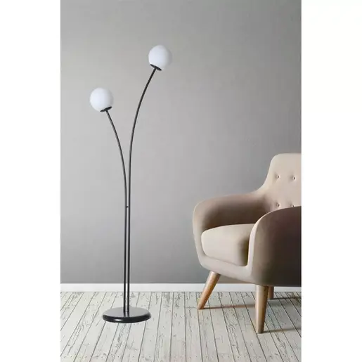 534LUN4567 Подна ламба Rose 2 Li Siyah Beyaz Camlı Lambader